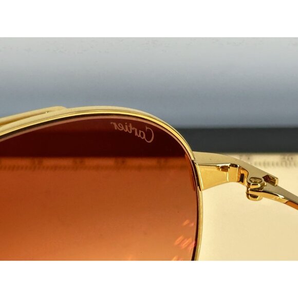 Cartier Gold Pilot Sunglasses CT0298S-003 Cat.2 140-57-13 (K) - Picture 11 of 16